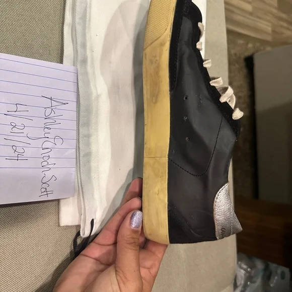 Golden Goose Super-Star size 40 EUC Black/Silver - Picture 4 of 12